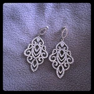 Silver formal chandelier earrings